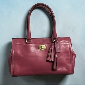 🌻Y2K Coach Legacy Raspberry Leather Chelsea Satchel Gold Hardware C1376-25359